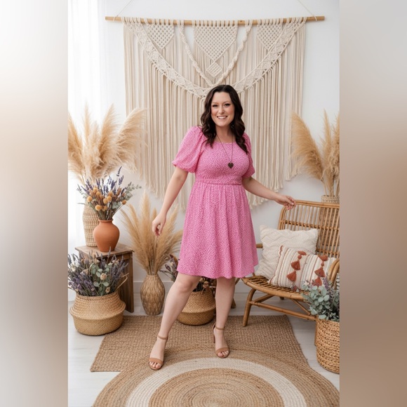 LuLaRoe Dresses & Skirts - Medium • Alina Babydoll Nap Dress • Smocked Bodice • Bubble Sleeves • Floral